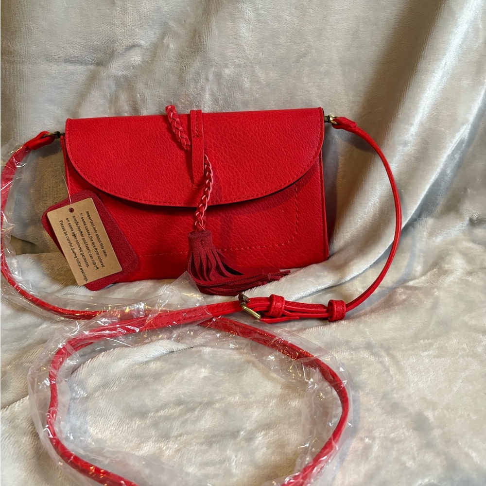 Free People Red Tassel Crossbody Bag - Picture 2 of 6
